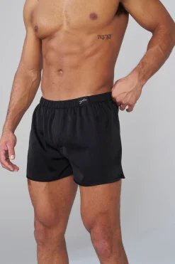 Shorts<Youngla 151-Dreamer Shorts Black|Burgundy