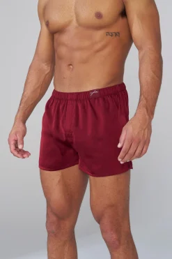 Shorts<Youngla 151-Dreamer Shorts Black|Burgundy