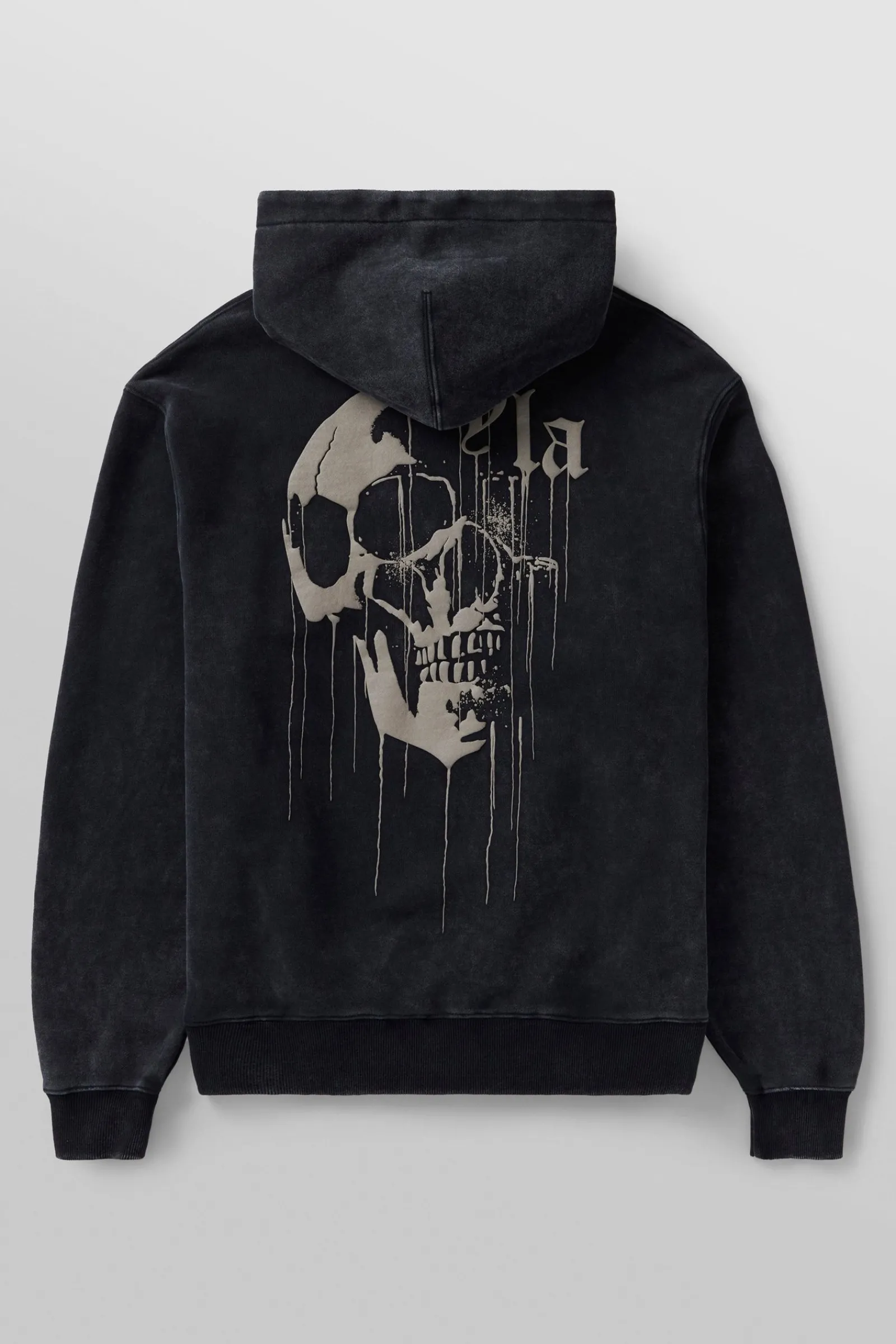 Outerwear<Youngla 551-Drippy Skull Hoodie Black Wash|Beige Wash|Grey Wash