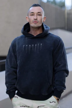 Outerwear<Youngla 551-Drippy Skull Hoodie Black Wash|Beige Wash|Grey Wash