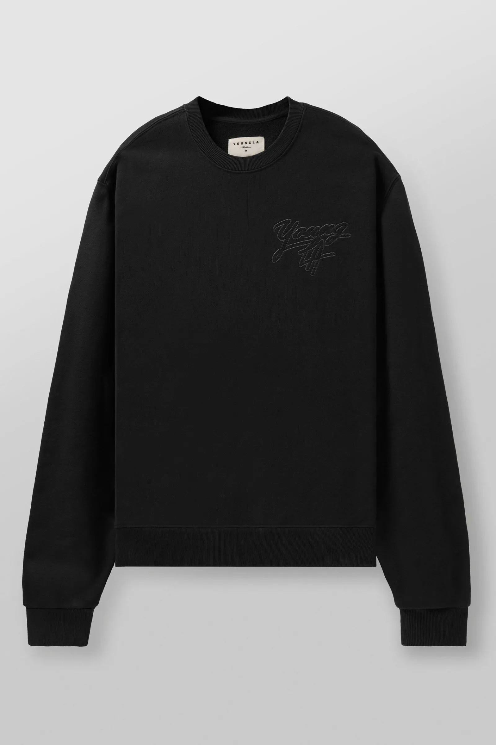 Outerwear<Youngla 5092-Effortless Sets-Crewnecks Black|Brown Camel|Charcoal|Off-White