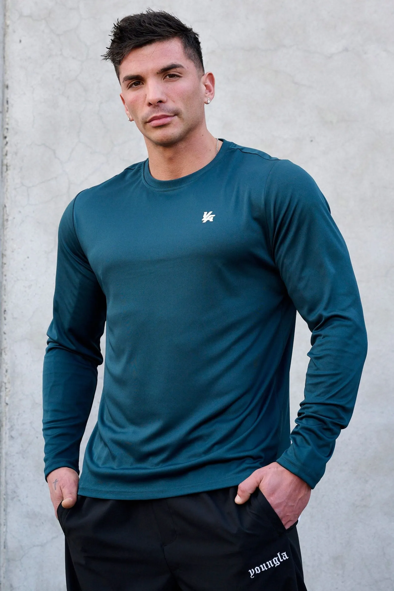 Shirts<Youngla 835-Fittech Longsleeves Black|Charcoal|Olive|Teal