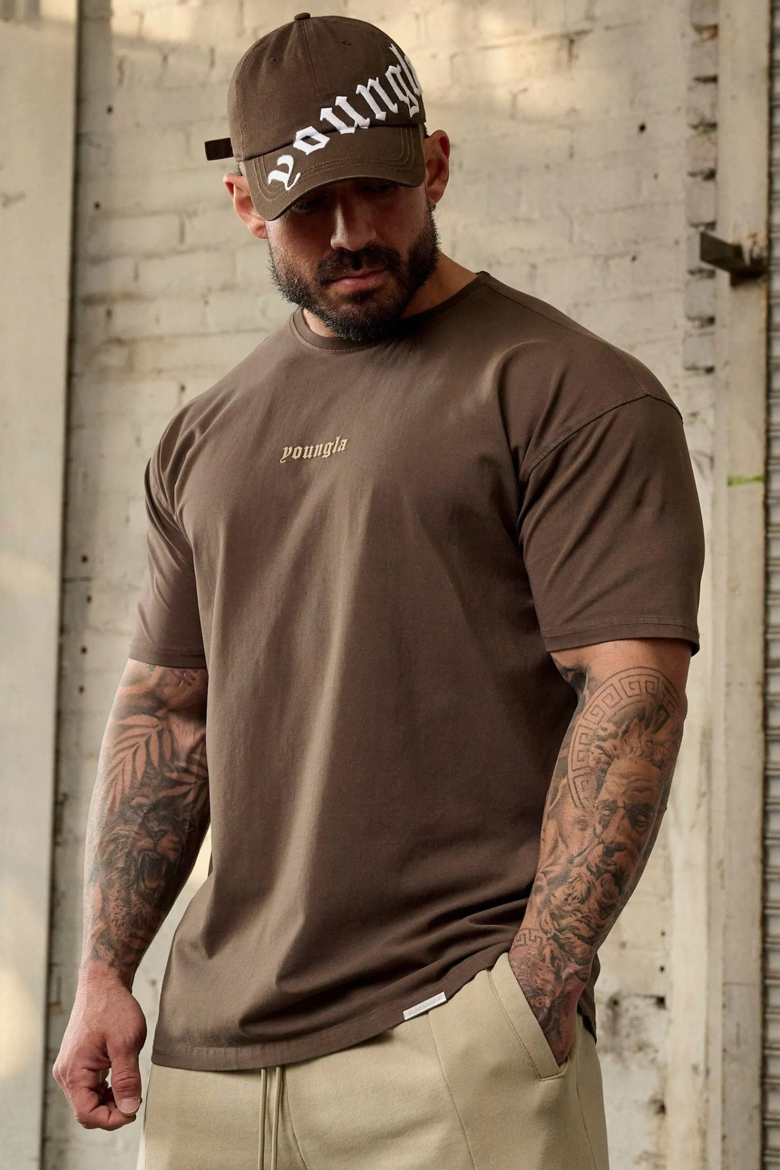 Shirts<Youngla 4059-Fitted Metal Tee Black Wash|Brown Wash|Coal Wash|Peat Wash