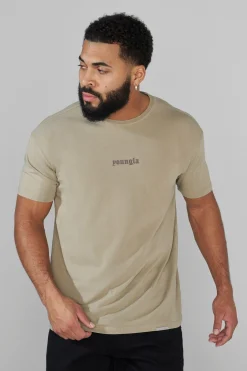 Shirts<Youngla 4059-Fitted Metal Tee Black Wash|Brown Wash|Coal Wash|Peat Wash