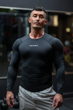 Shirts<Youngla 830-Flexfit Compression Longsleeves Black|Heather Grey|Hunter Green|Plum