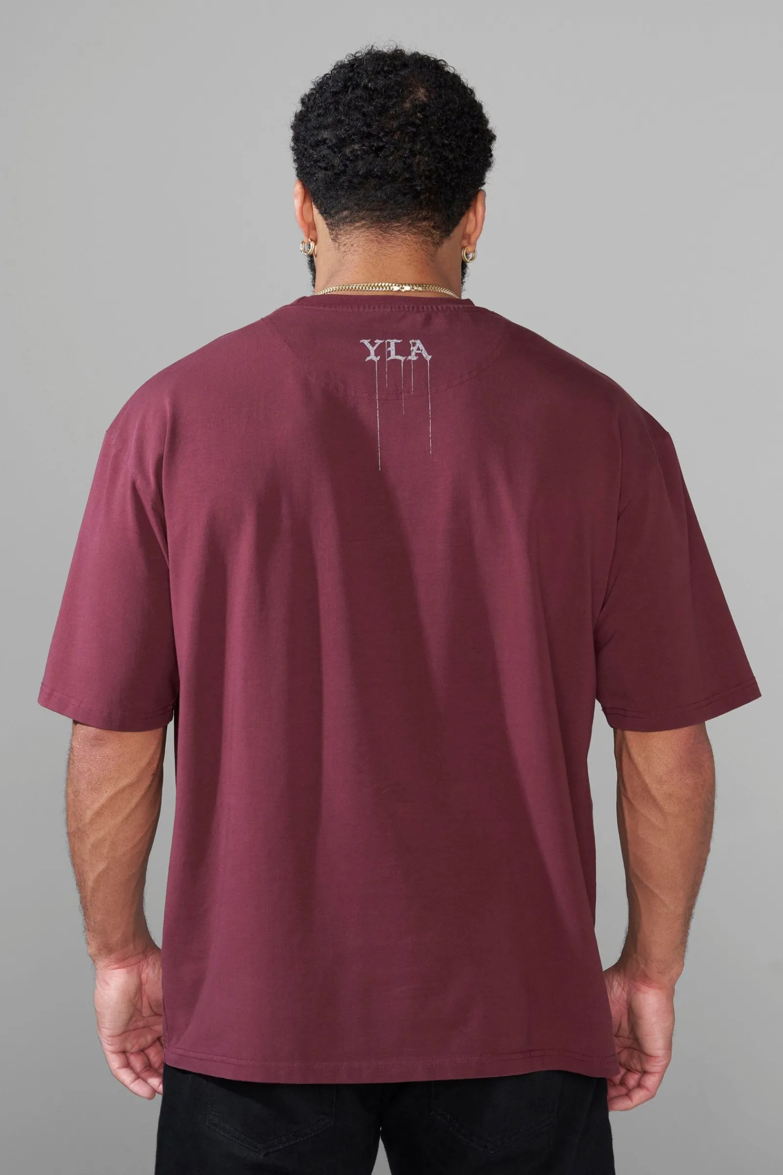 Shirts<Youngla 4116-Floral Skull Tees Black|Dark Red|Forest Green|Grey