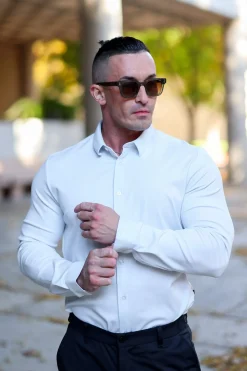 Shirts<Youngla 803-Formal Dress Shirts Black|Light Pink|Navy|Purple