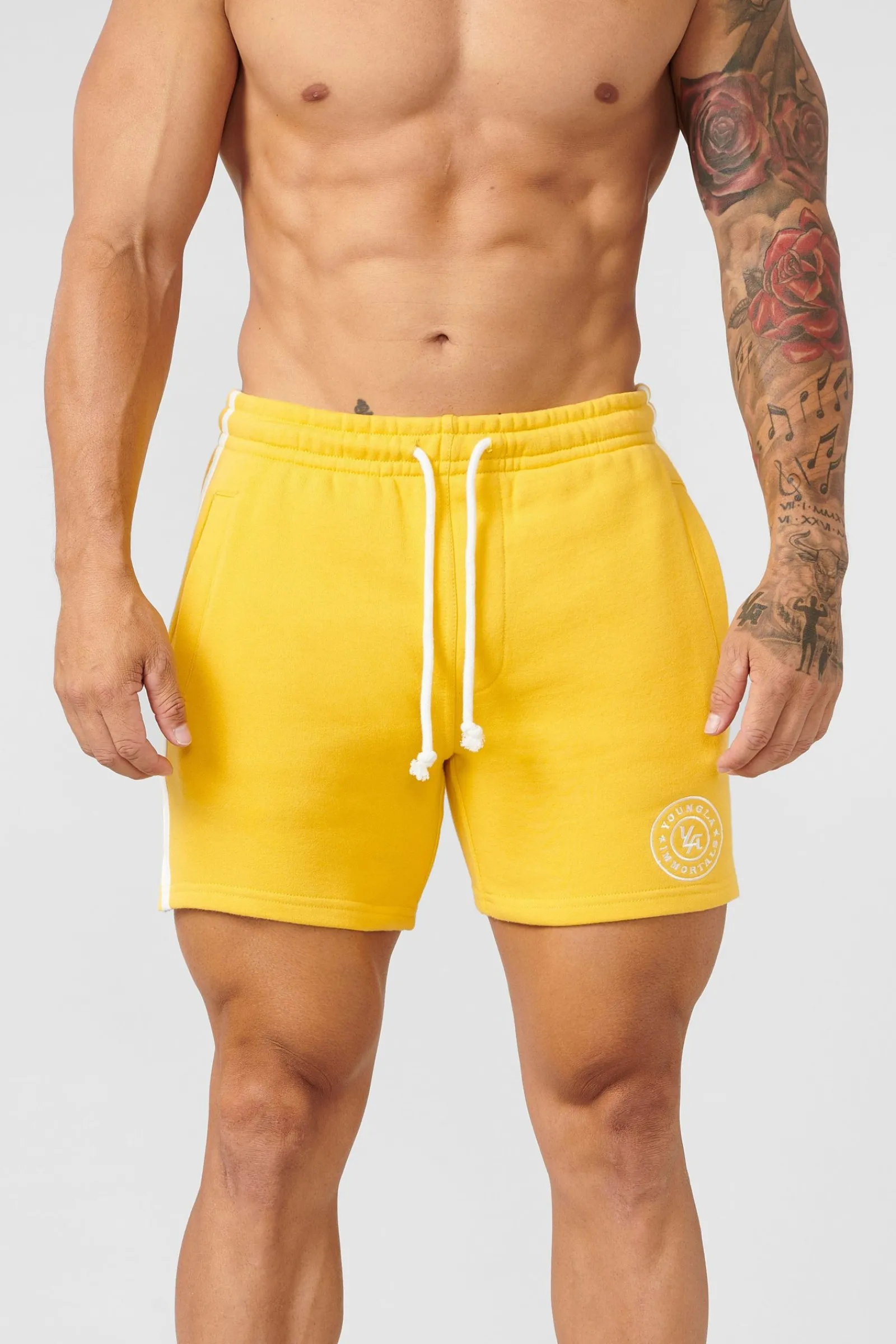 Shorts<Youngla 137-Golden Era Bodybuilding Shorts Black|Brown|Carolina Blue|White