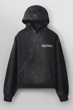 Outerwear<Youngla 5081-Graffiti Hoodies Black Wash|Blue Wash|Grey Wash