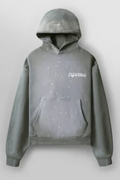Outerwear<Youngla 5081-Graffiti Hoodies Black Wash|Blue Wash|Grey Wash