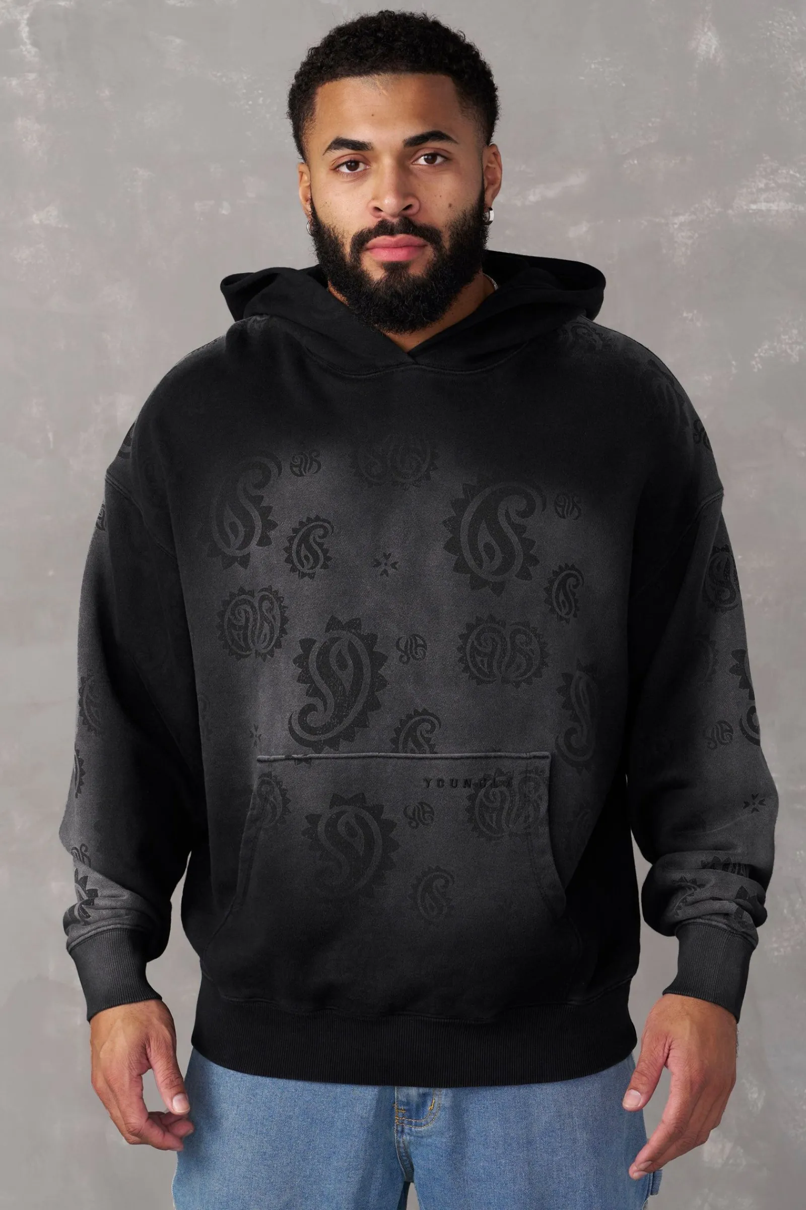 Outerwear<Youngla 5101-Heritage Hoodies Black Wash|Brown Wash|Grey Wash|Moss Green Wash