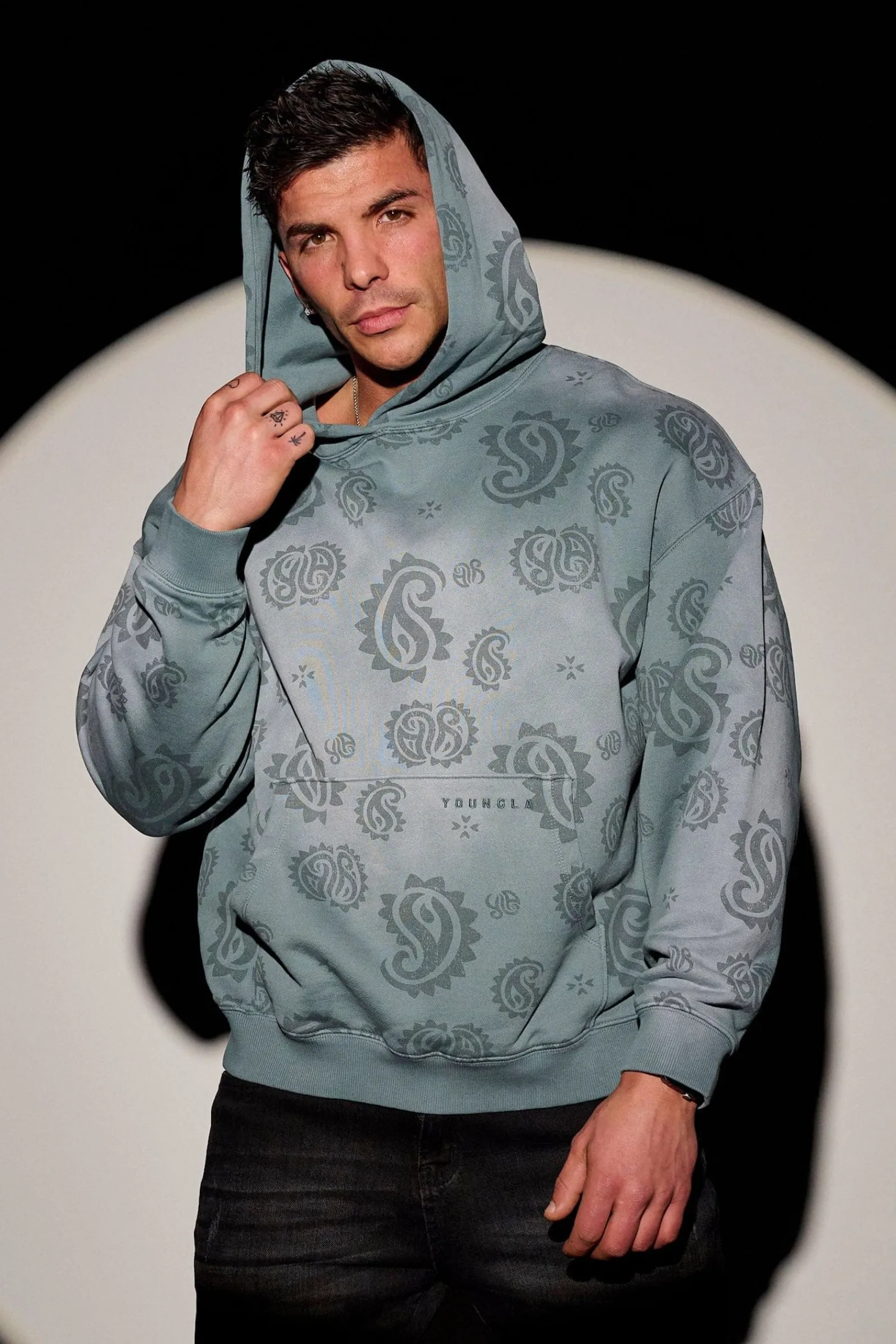 Outerwear<Youngla 5101-Heritage Hoodies Black Wash|Brown Wash|Grey Wash|Moss Green Wash