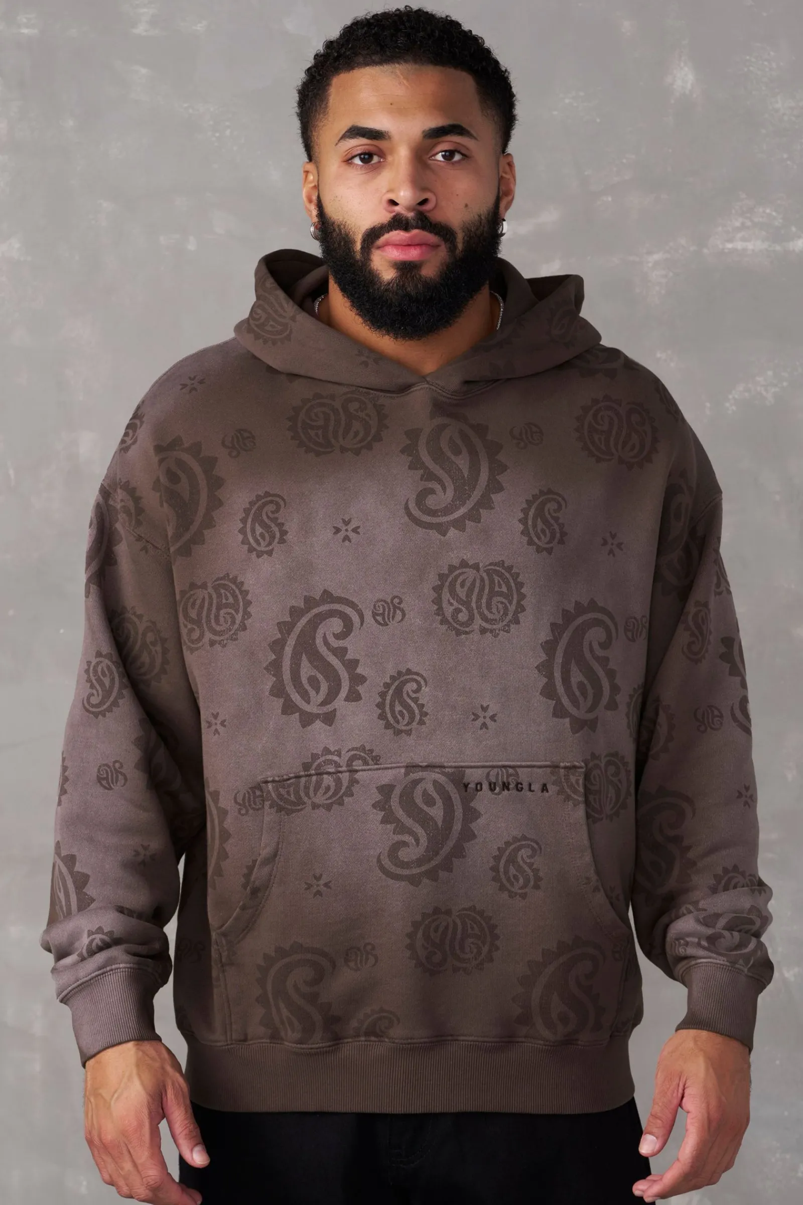 Outerwear<Youngla 5101-Heritage Hoodies Black Wash|Brown Wash|Grey Wash|Moss Green Wash