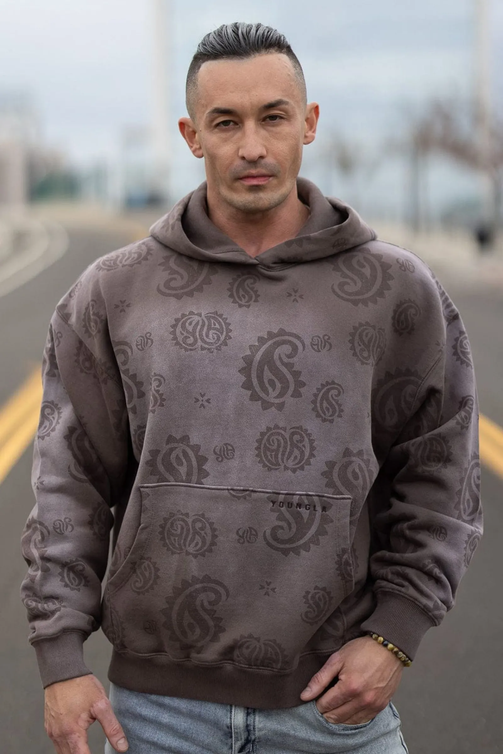 Outerwear<Youngla 5101-Heritage Hoodies Black Wash|Brown Wash|Grey Wash|Moss Green Wash