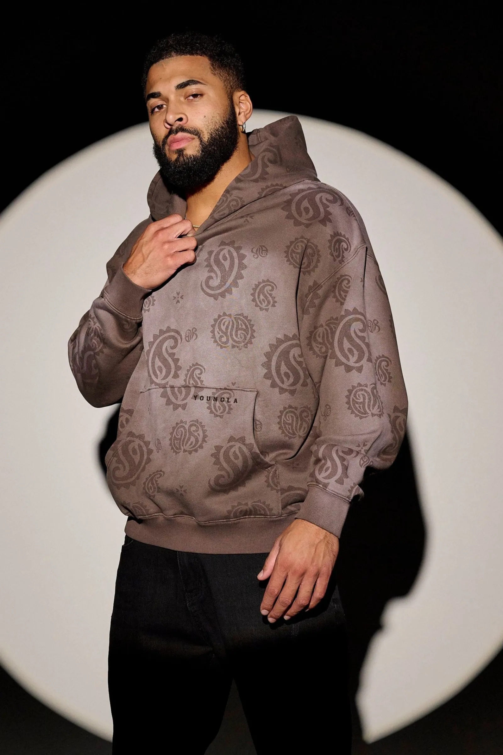 Outerwear<Youngla 5101-Heritage Hoodies Black Wash|Brown Wash|Grey Wash|Moss Green Wash