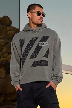 Outerwear<Youngla 568-Icon Washed Hoodies Black Wash|Beige Wash|Brown Wash|Grey Wash
