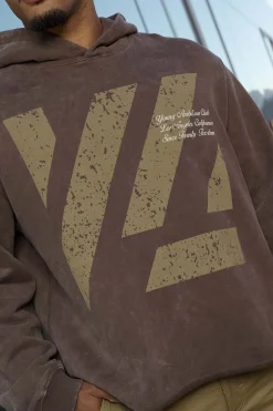 Outerwear<Youngla 568-Icon Washed Hoodies Black Wash|Beige Wash|Brown Wash|Grey Wash