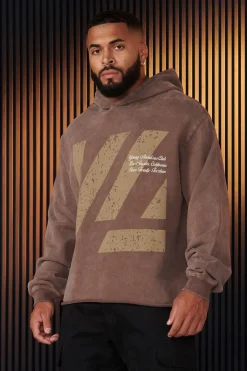 Outerwear<Youngla 568-Icon Washed Hoodies Black Wash|Beige Wash|Brown Wash|Grey Wash
