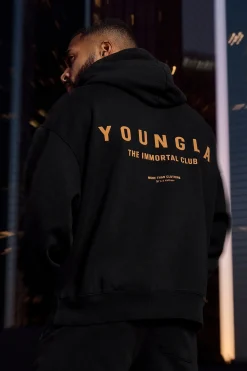 Outerwear<Youngla 533-Immortal Club Hoodies Black Wash|Brown Wash|Sand Wash|Slate Wash