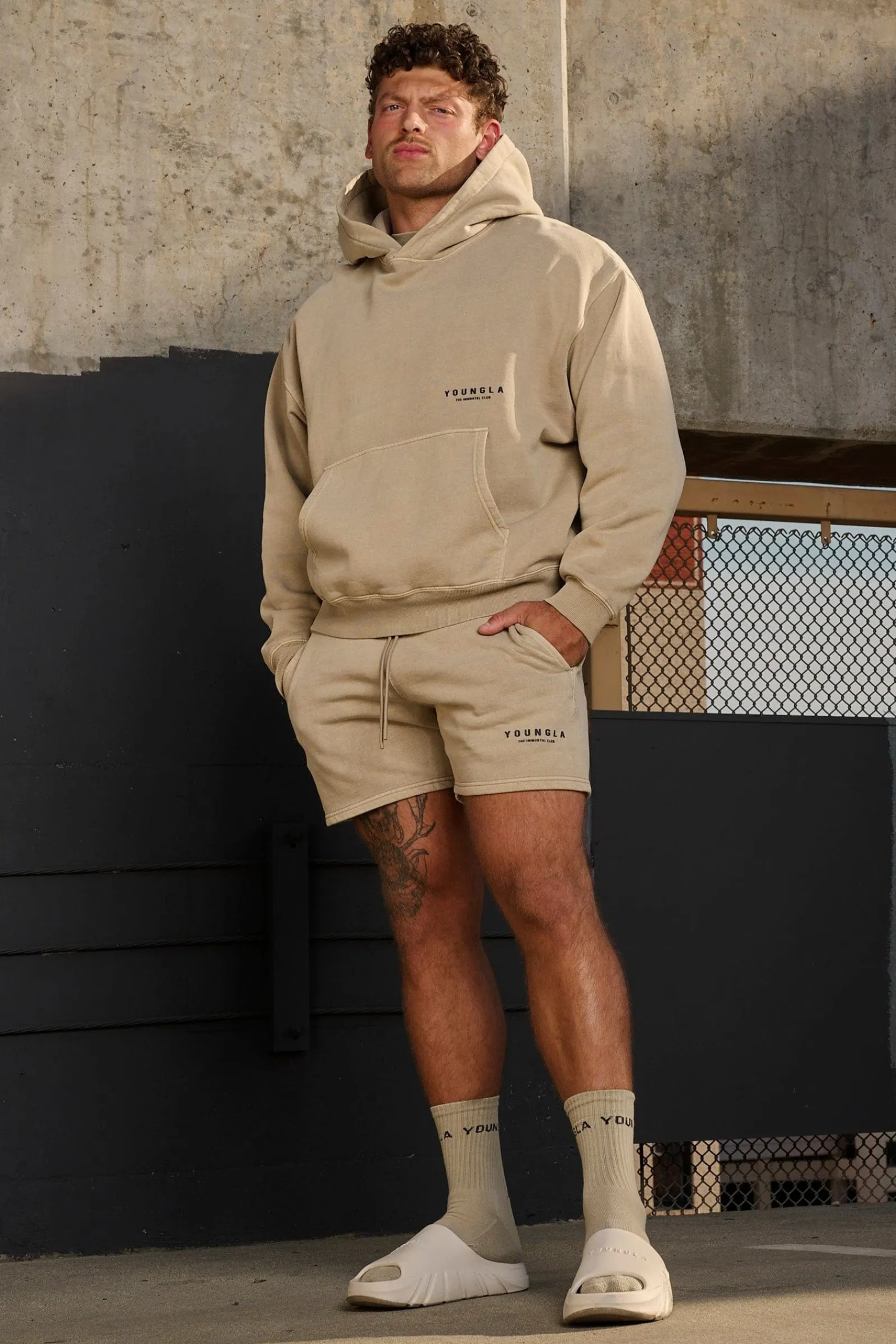 Outerwear<Youngla 533-Immortal Club Hoodies Black Wash|Brown Wash|Sand Wash|Slate Wash