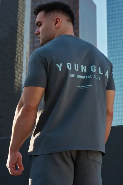 Shirts<Youngla 473-Immortal Club Tees Black Wash|Brown Wash|Sand Wash|Slate Wash