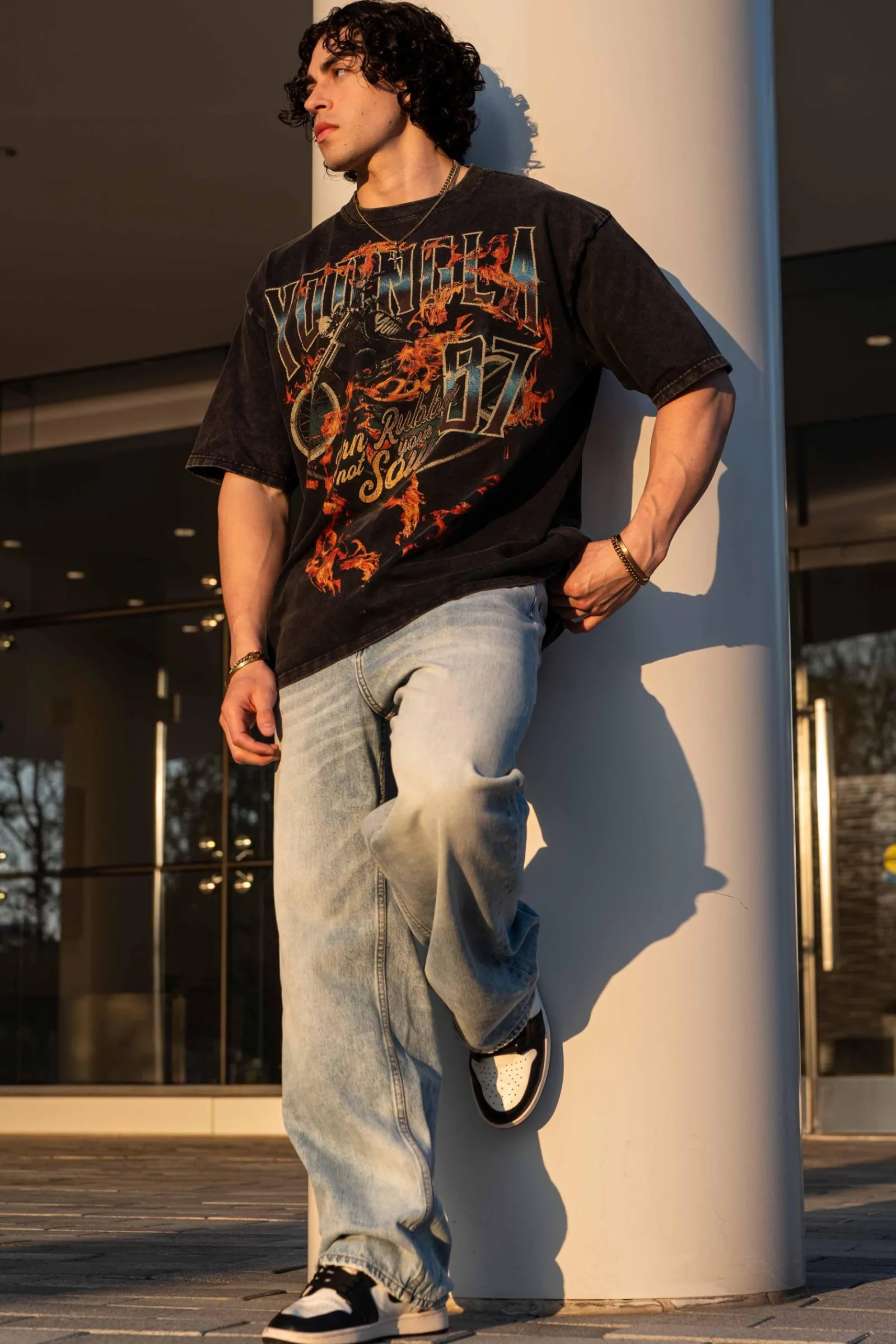 Shirts<Youngla 4058-Inferno Tees Blaze Rider|Haloed Skull|Road Ripper|Skeletal Serpents