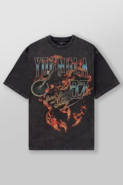 Shirts<Youngla 4058-Inferno Tees Blaze Rider|Haloed Skull|Road Ripper|Skeletal Serpents
