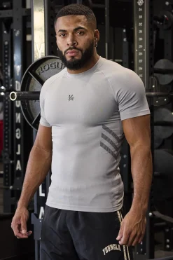 Shirts<Youngla 425-Iron Compression Tees Black|Bleached Sand|Dark Slate|Deep Teal