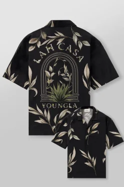 Shirts<Youngla 4038-Lah Casa Shirts Black|Jungle Green|Navy|White