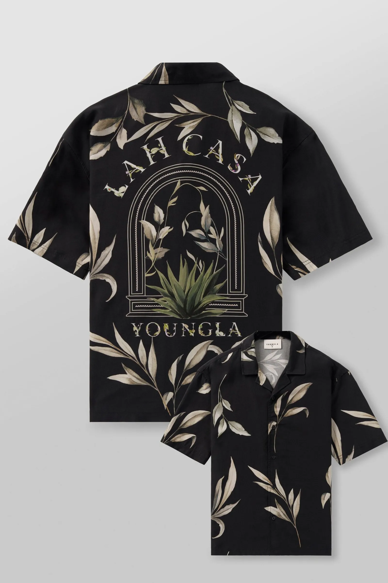 Shirts<Youngla 4038-Lah Casa Shirts Black|Jungle Green|Navy|White