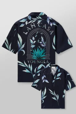 Shirts<Youngla 4038-Lah Casa Shirts Black|Jungle Green|Navy|White