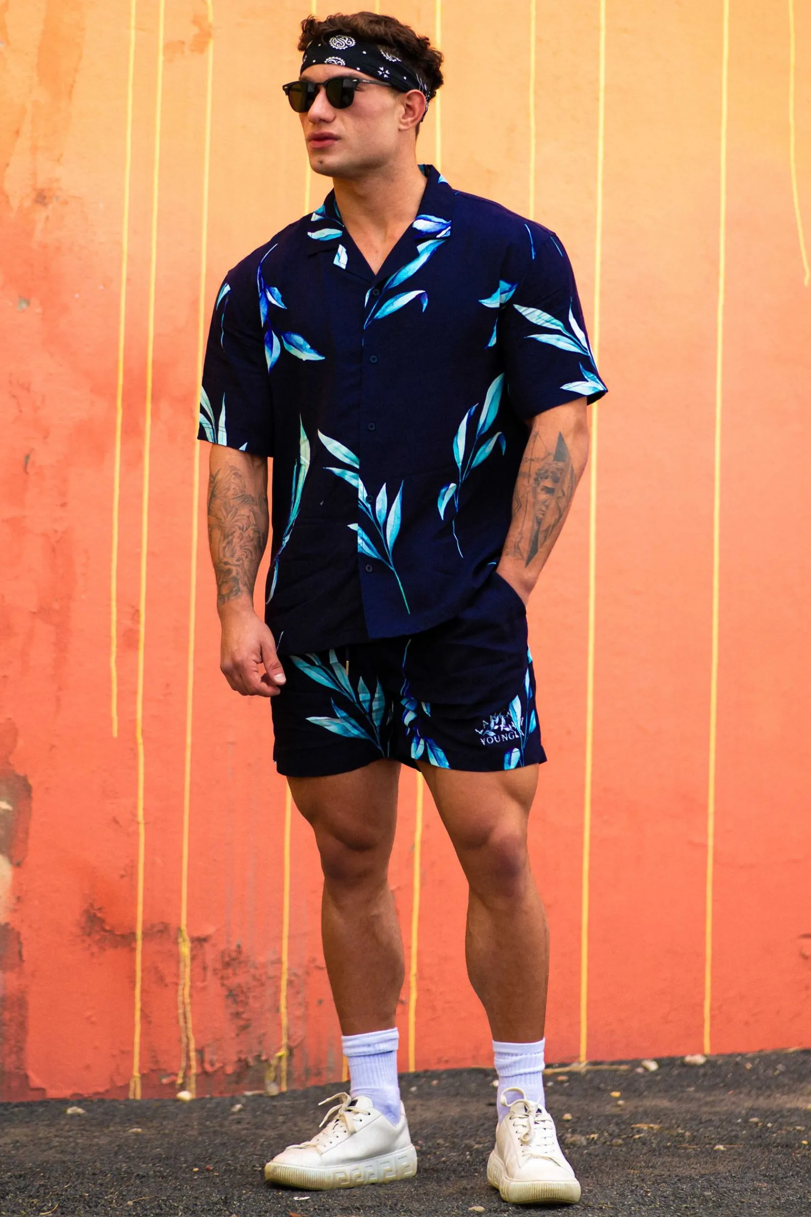 Shorts<Youngla 1038-Lah Casa Shorts Black|Jungle Green|Navy|White