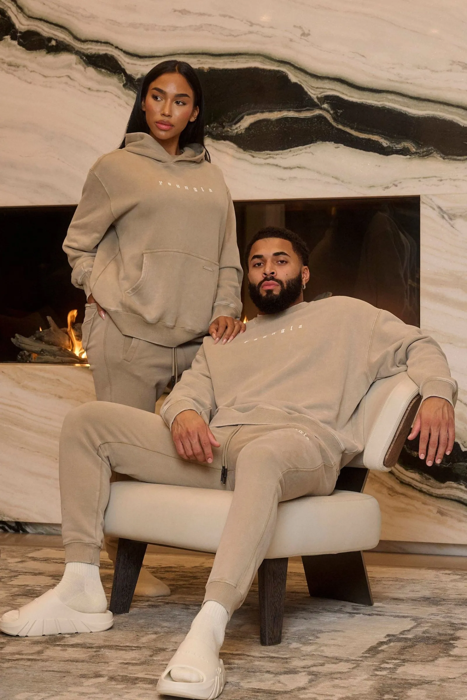 Outerwear<Youngla 5099-Love Sets-Crewnecks Black Wash|Beige Wash|Grey Wash|Lavender Wash