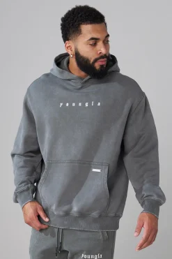 Outerwear<Youngla 5018-Love Sets-Hoodies Black Wash|Beige Wash|Grey Wash|Lavender Wash