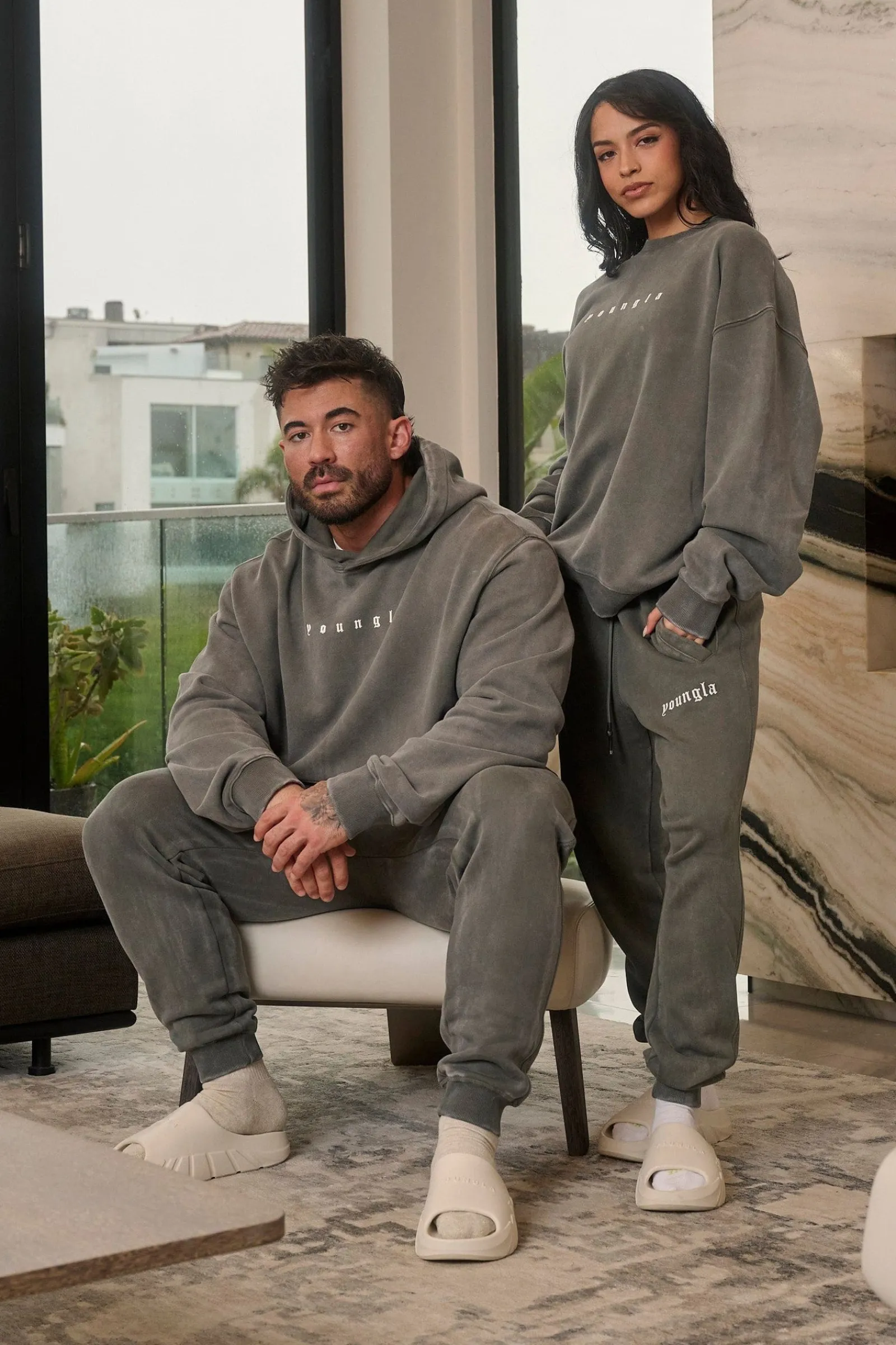 Joggers<Youngla 2022-Love Sets-Joggers Black Wash|Beige Wash|Grey Wash|Lavender Wash