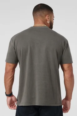Shirts<Youngla 472-Mellow Logo Tees Black Wash|Cream Wash|Coal Wash|Dusty Pink Wash