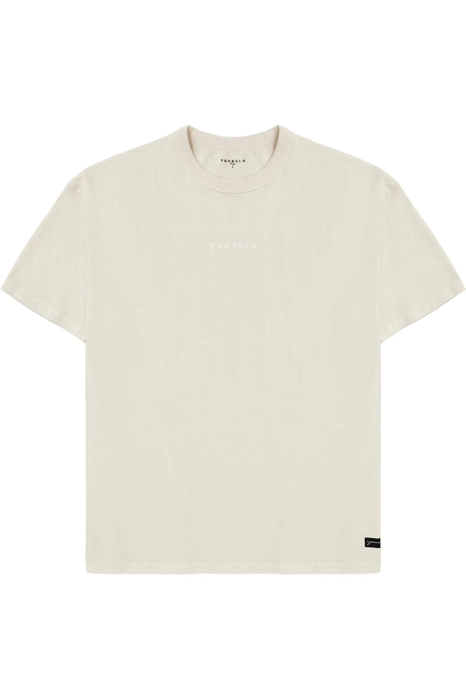 Shirts<Youngla 472-Mellow Logo Tees Black Wash|Cream Wash|Coal Wash|Dusty Pink Wash