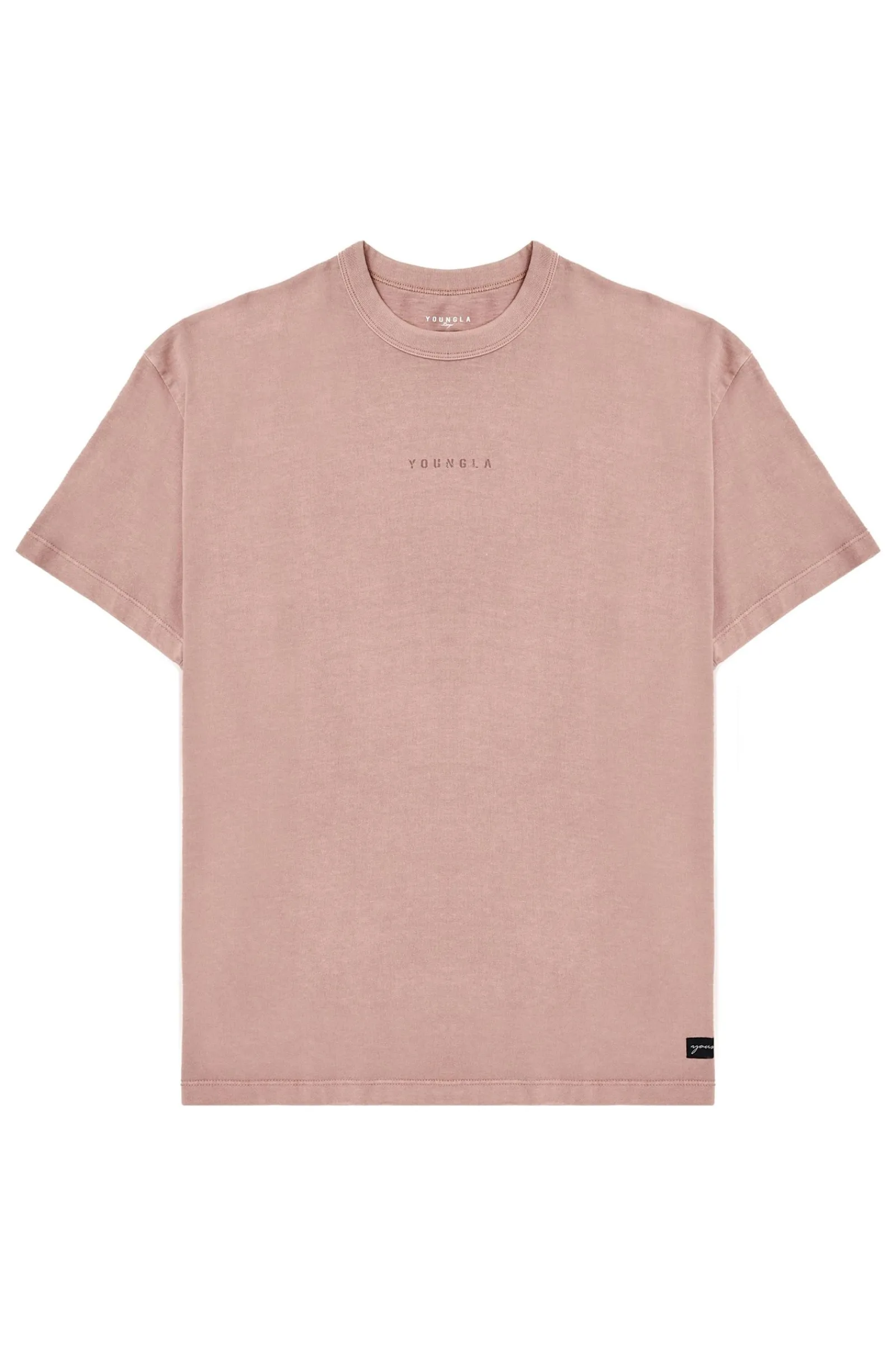 Shirts<Youngla 472-Mellow Logo Tees Black Wash|Cream Wash|Coal Wash|Dusty Pink Wash