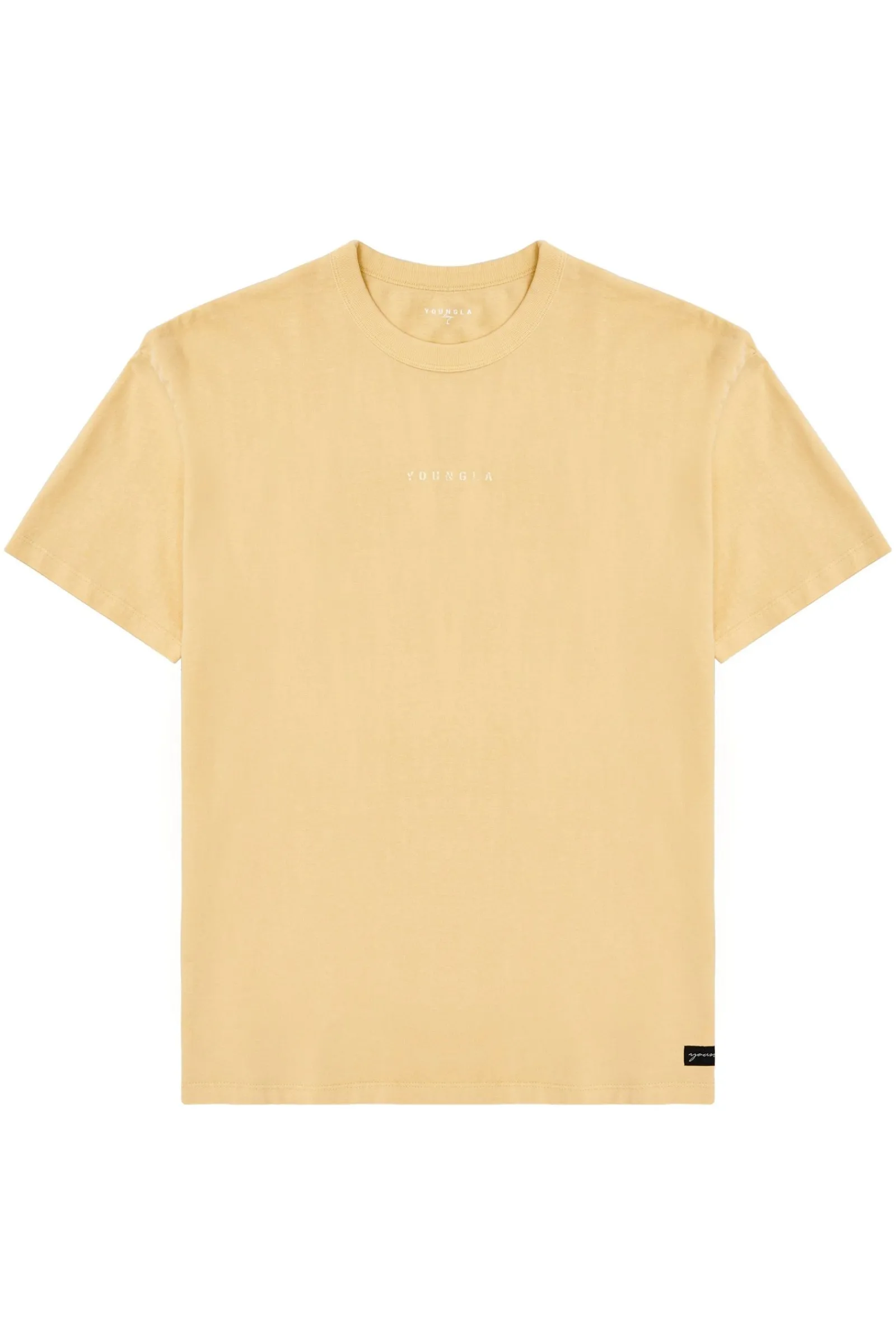 Shirts<Youngla 472-Mellow Logo Tees Black Wash|Cream Wash|Coal Wash|Dusty Pink Wash