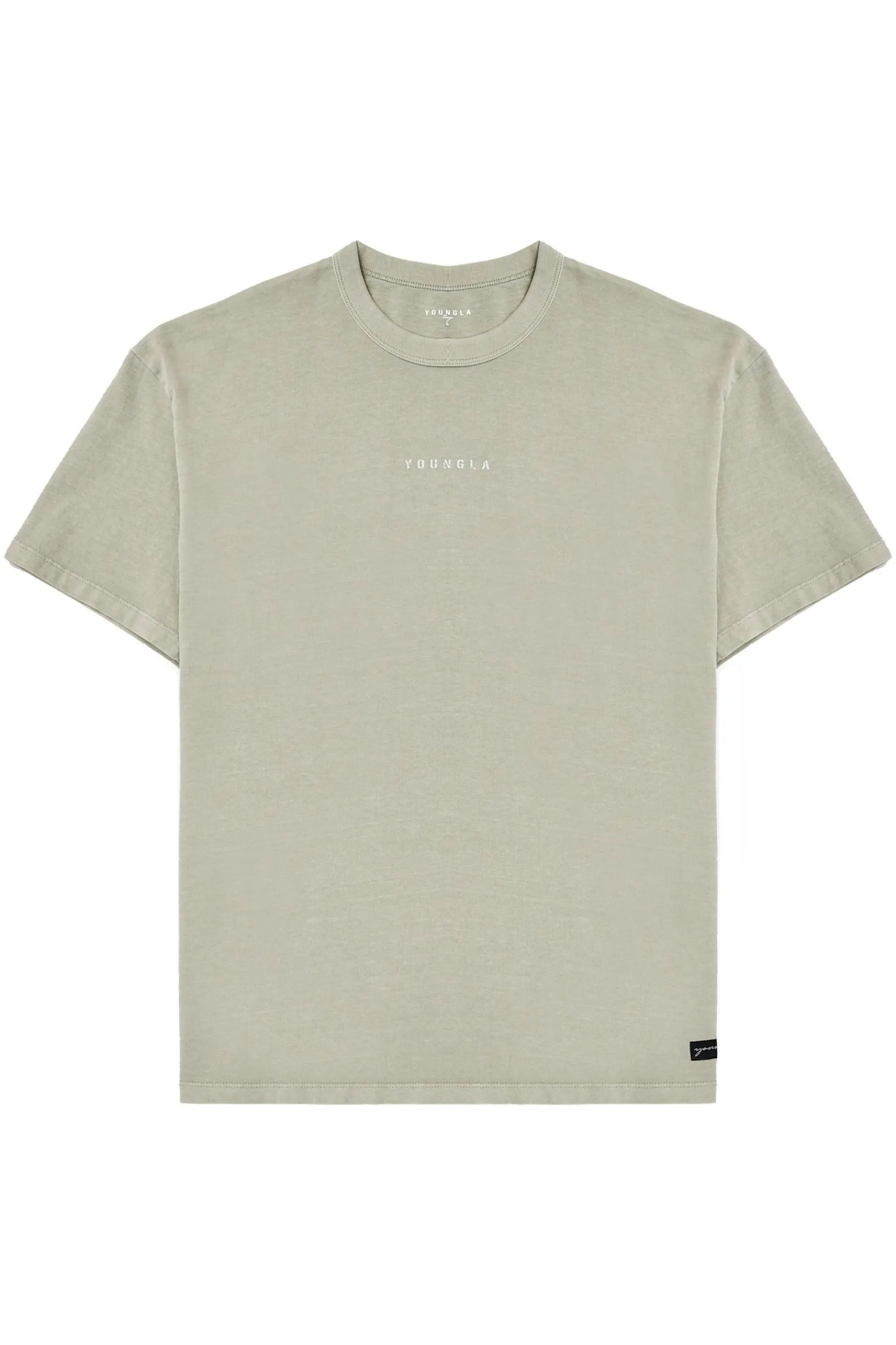 Shirts<Youngla 472-Mellow Logo Tees Black Wash|Cream Wash|Coal Wash|Dusty Pink Wash