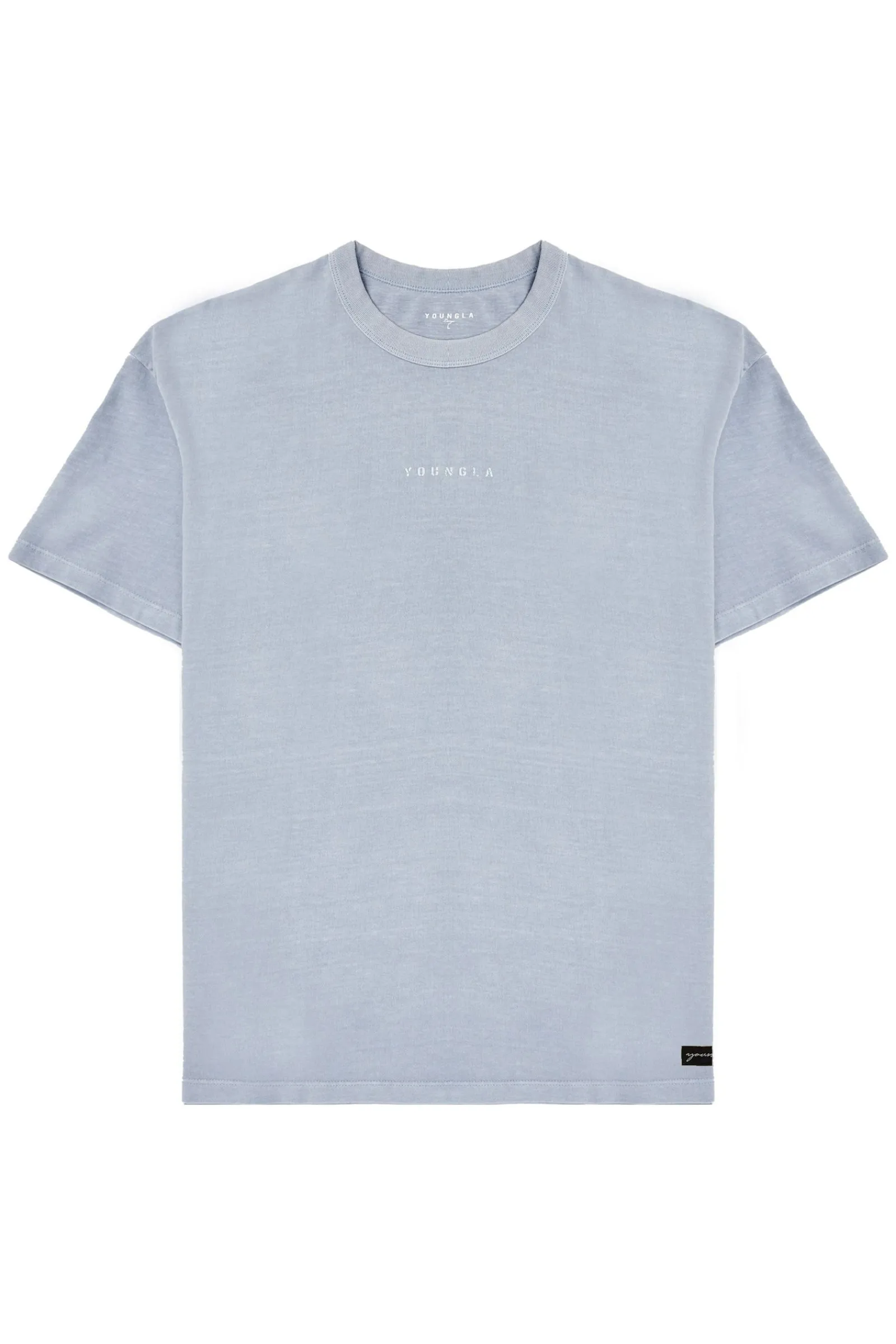 Shirts<Youngla 472-Mellow Logo Tees Black Wash|Cream Wash|Coal Wash|Dusty Pink Wash