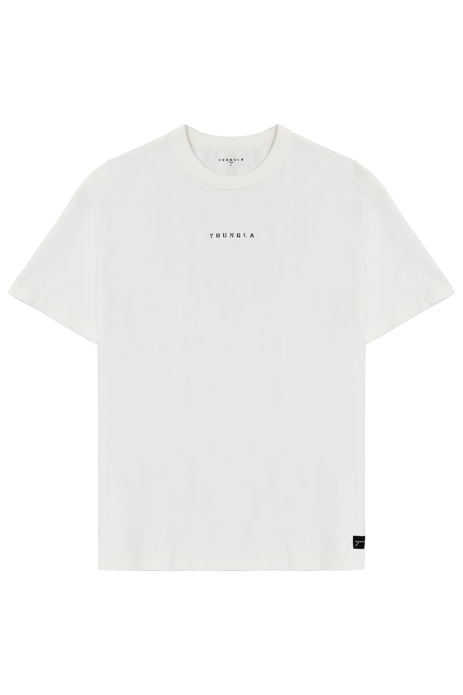 Shirts<Youngla 472-Mellow Logo Tees Black Wash|Cream Wash|Coal Wash|Dusty Pink Wash