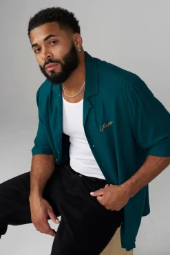 Shirts<Youngla 4085-Milano Shirts Black|Deep Teal|Rust Brown|Tan