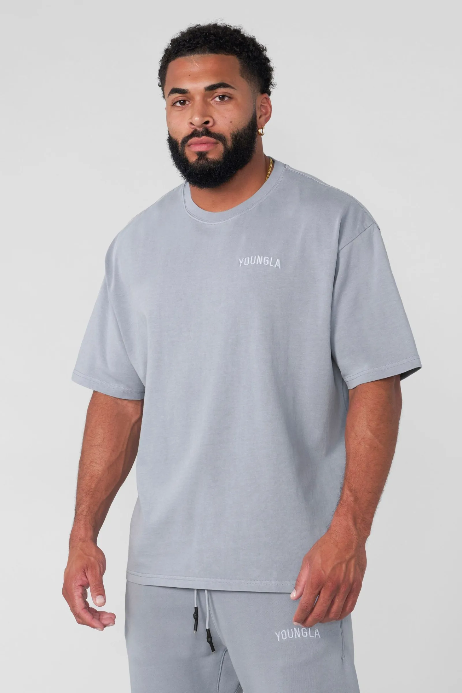 Shirts<Youngla 4017-Minimal Tees Black Wash|Burgundy Wash|Coal Wash|Sky Blue Wash