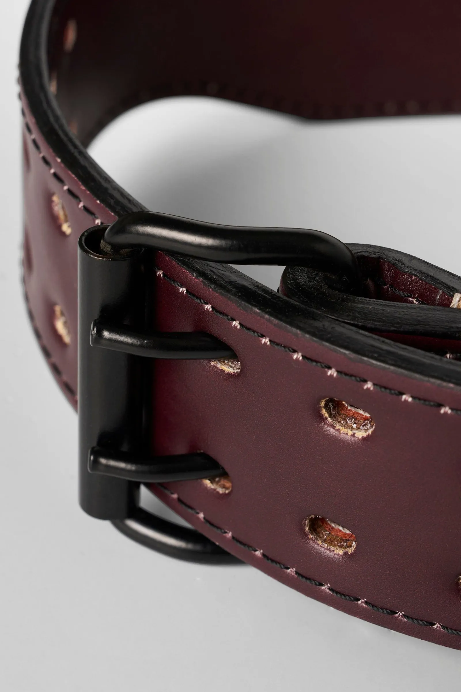 Accessories<Youngla 902-8Mm Leather Belts Black|Dark Burgundy|Off-White