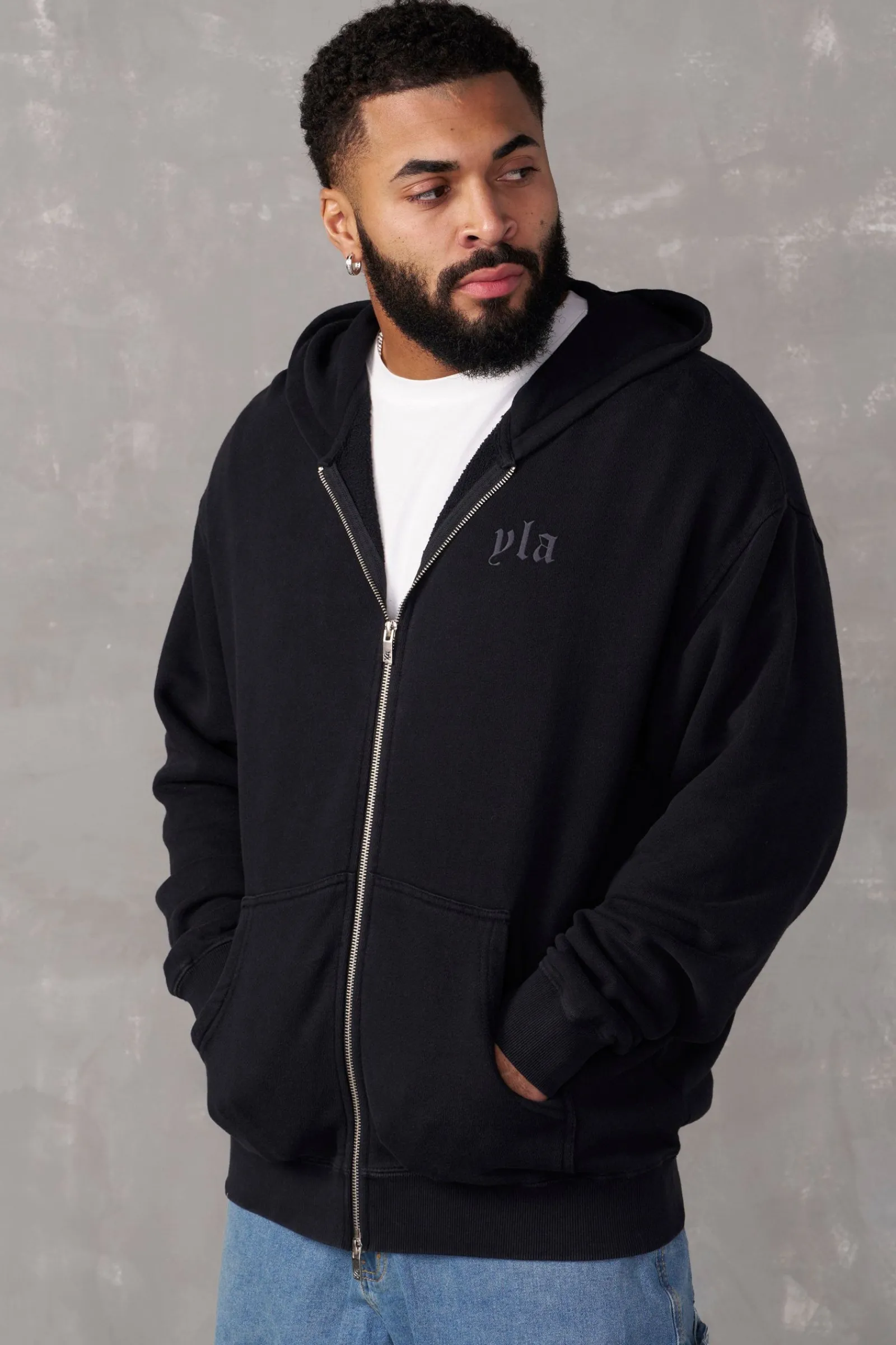 Outerwear<Youngla 514-Monarch Zip-Up Hoodie 2.0 Black Wash|Lavender Wash|Plum Burgundy Wash|Purple Grey