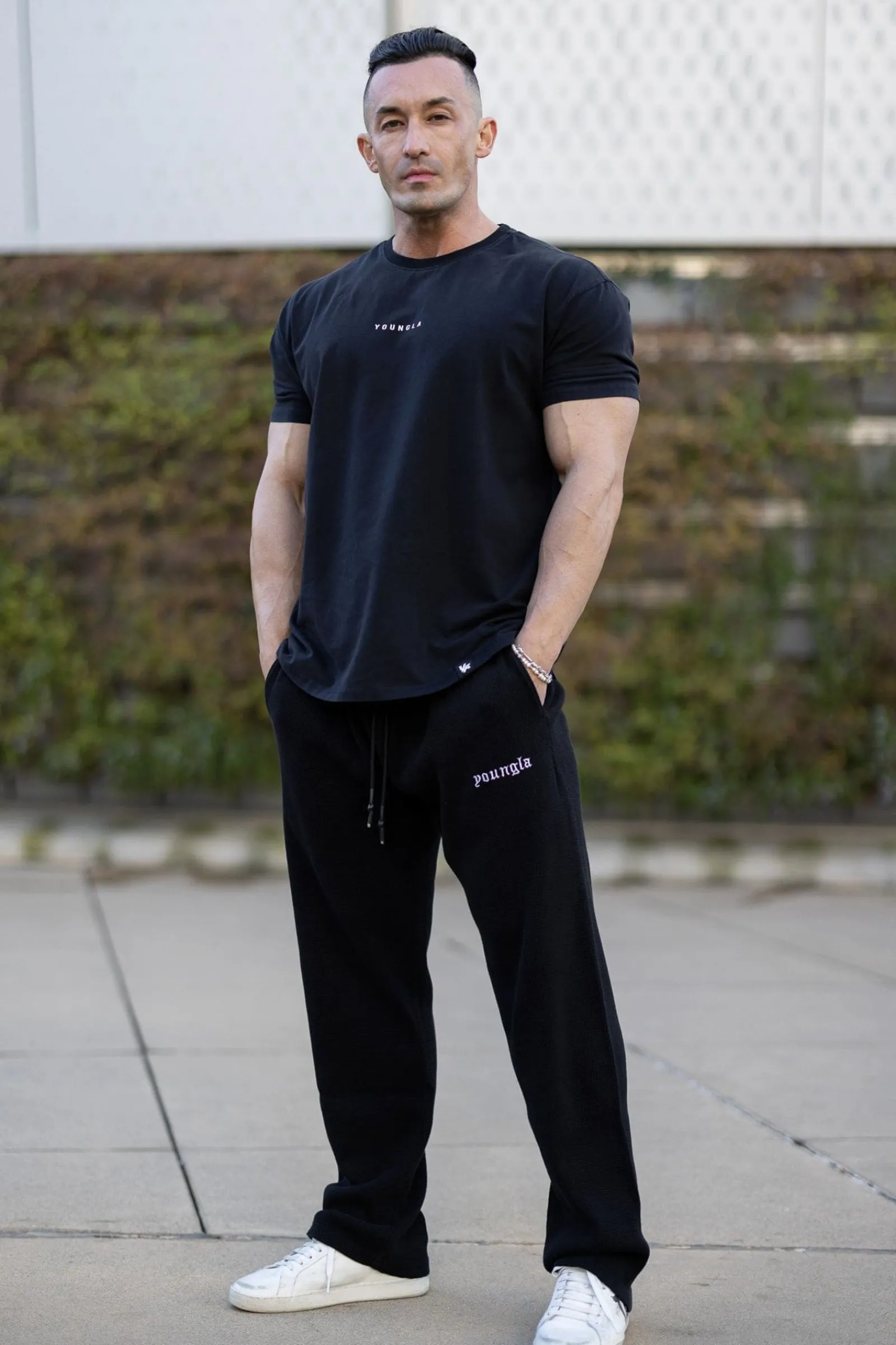 Joggers<Youngla 230-No Cuff Thermal Pants Black|Beige Wash|Brown|Heather Grey