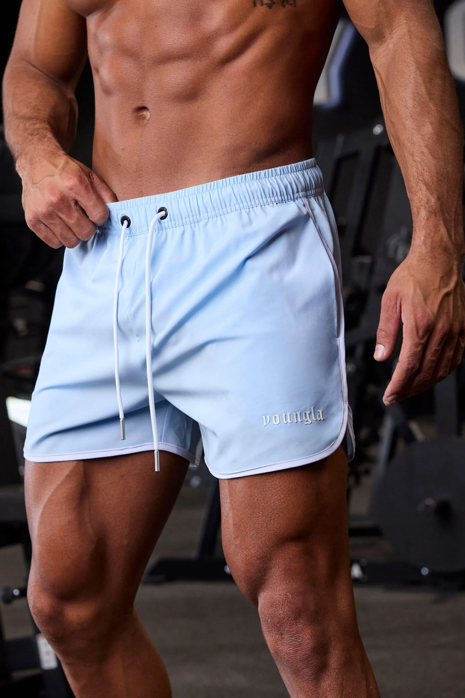 Shorts<Youngla 125-Olympic Shorts Black|Burgundy|Carolina Blue|Grey