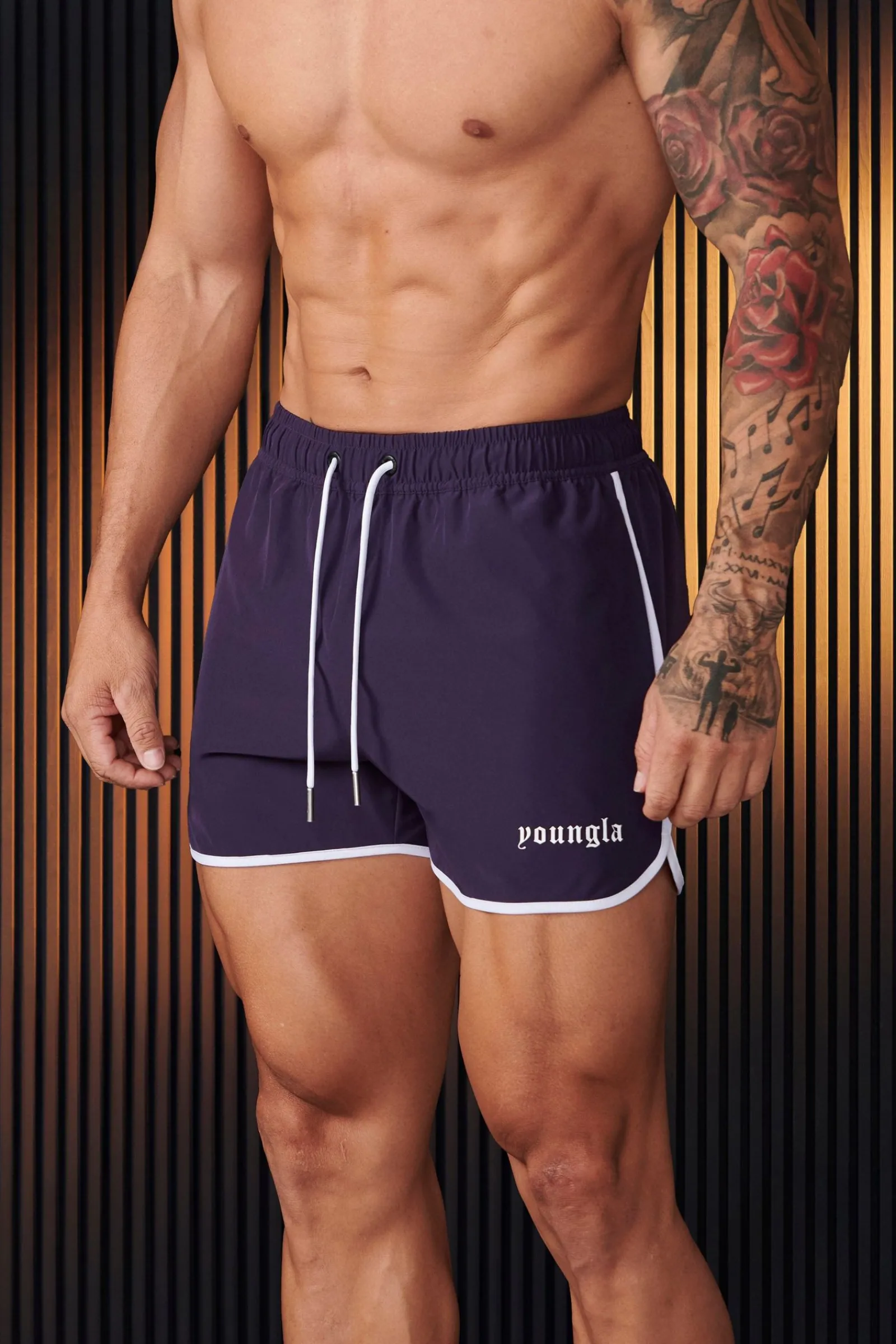 Shorts<Youngla 125-Olympic Shorts Black|Burgundy|Carolina Blue|Grey