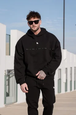 Outerwear<Youngla 5105-Piping Collection-Hoodies Black|Coal|Light Blue|Off-White